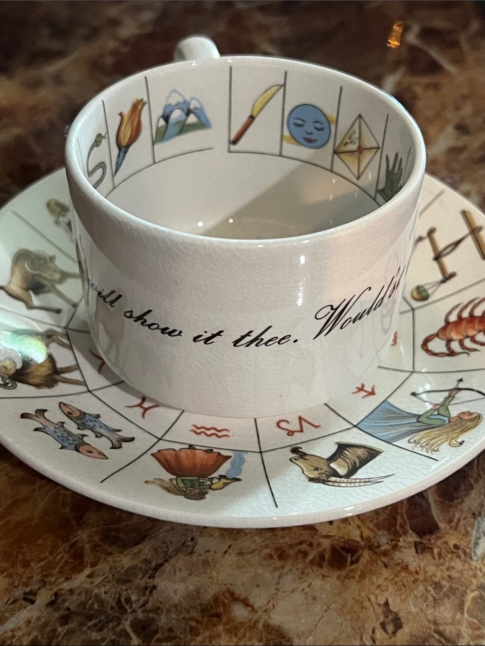 Vintage THE TALTOS Fortune Telling Tea Cup w/saucer - Picture 5 of 12